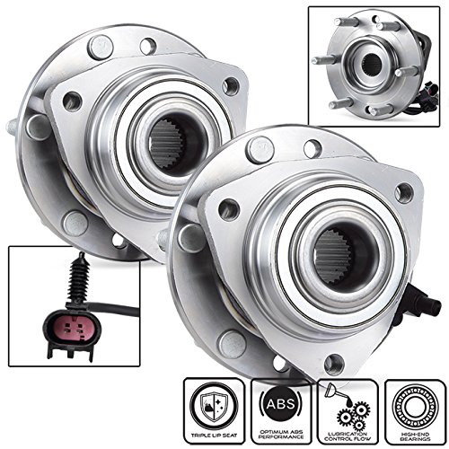 AKKON - for Chevy Trailblazer GMC Envoy Olds Bravada Set of 2 Front Wheel Hub & Bearing + ABS & Lugs 513188 Set