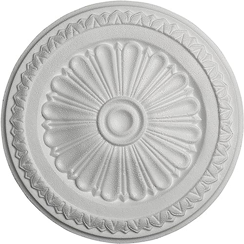 Rosone Lampadario Soffitto MASTERBRICO - Rosoni in Polistirolo Decorativi per Soffitto e Pareti, Rosone Elegante per Lampadari, Leggero e Facile da Applicare con Colla Inclusa (32 cm - A008)