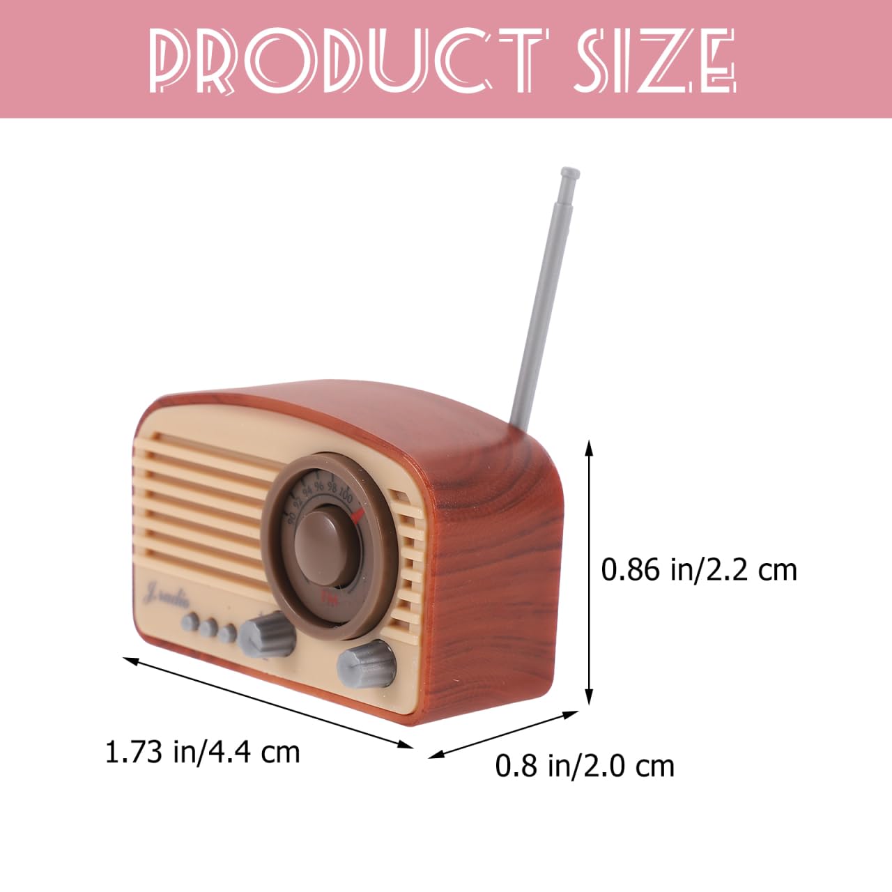 ERINGOGO Vintage Style Miniature Radio Model Dollhouse Accessory Small Decorative Radio Figurine for Miniature Home Decor and Playhouse Ornament - Image 2
