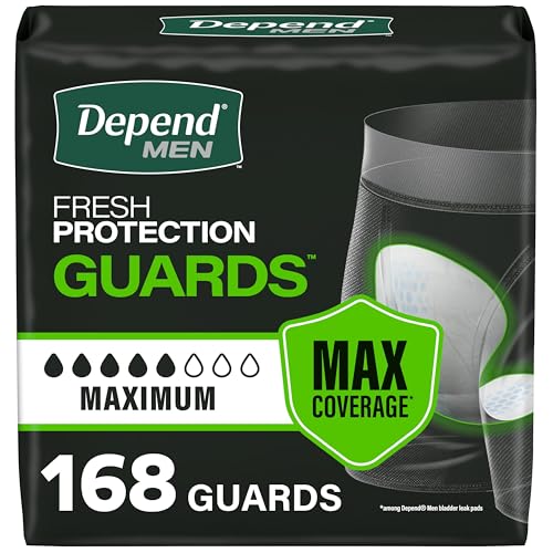 Depend Guards Incontinence Pads for Men Maximum Absorbency 168 Count Packaging May Vary