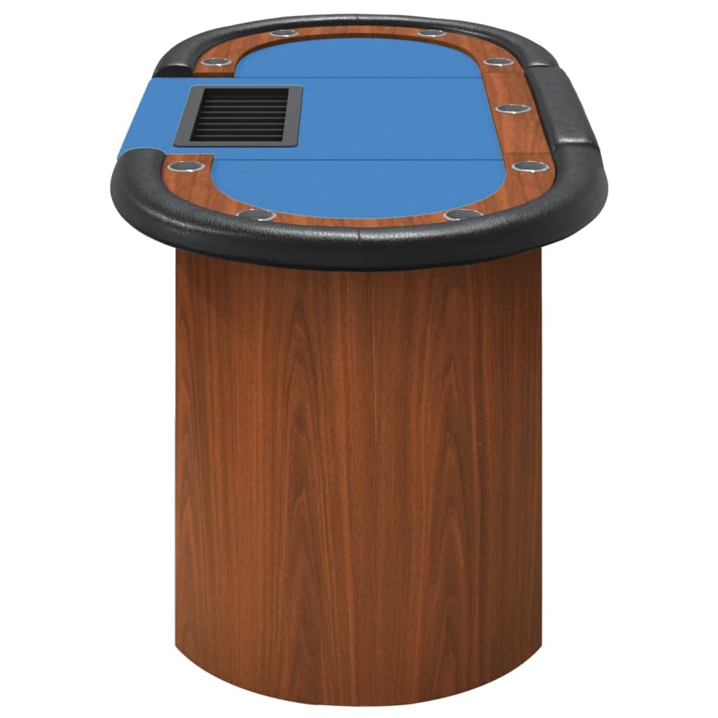 Toshilian Table de Poker, Table de Jeu Table de Casino Table de Poker 8 Joueurs avec Plateau à jetons Bleu 160x80x75cm