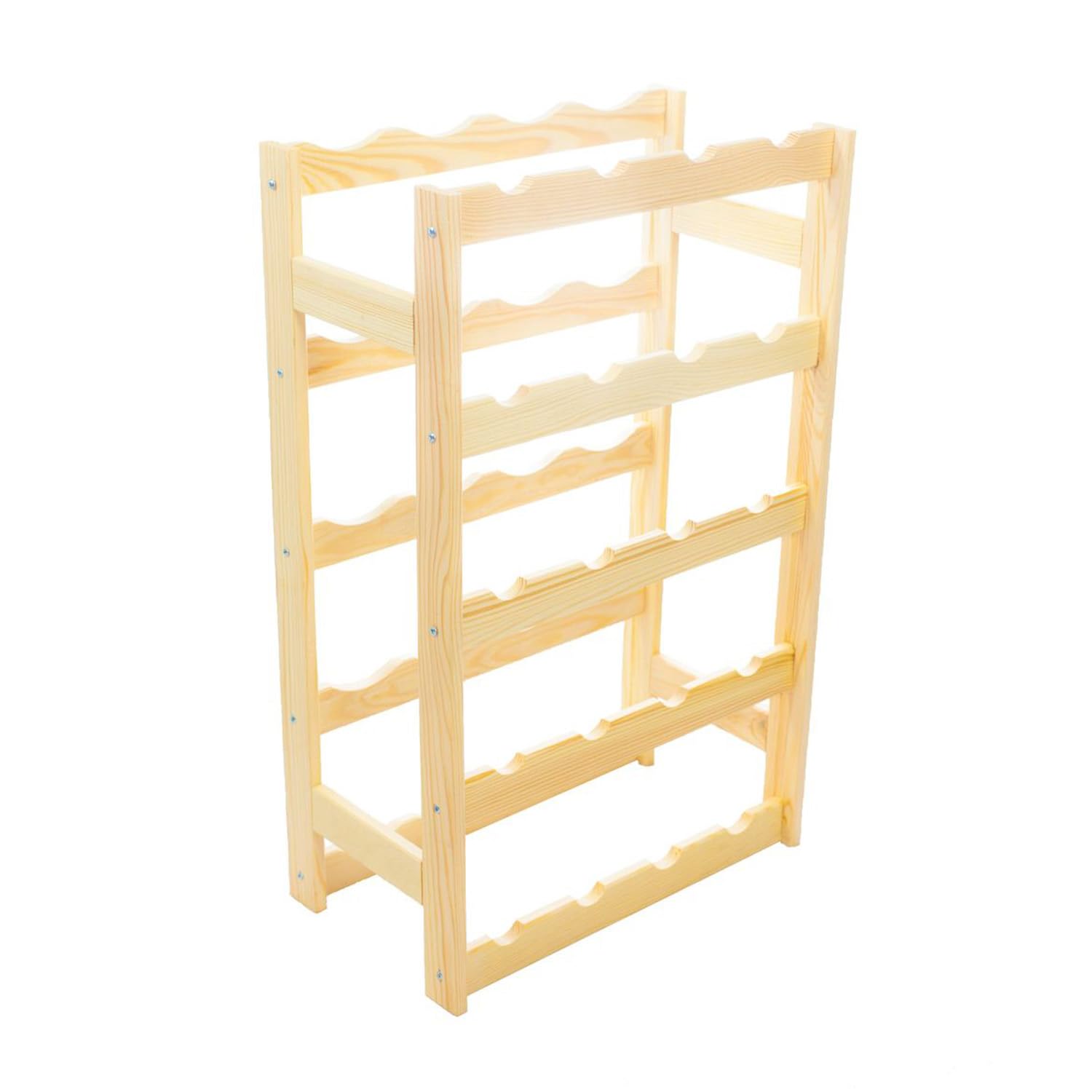 Botellero De Madera para 30 Botellas de Vino 53x86x25 cm Estantería Cocina Bodega Organizador