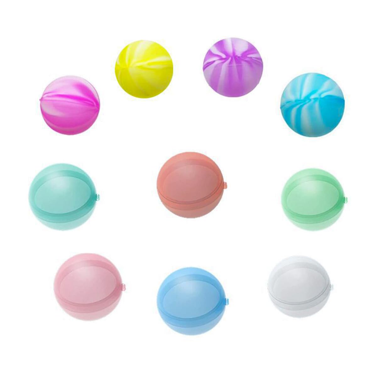 Tiardey 10PCS Reusable Water Balloons Water Bomb Self-Sealing Quick Filling Summer Toy for Party Water Park Family Game