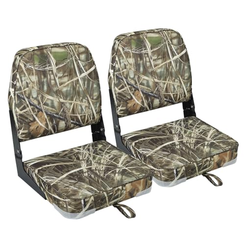 ERGOSEAT Folding Boat Seat Padded Folding Boat Chair with Backrest Marine Bass Jon Boat Seat