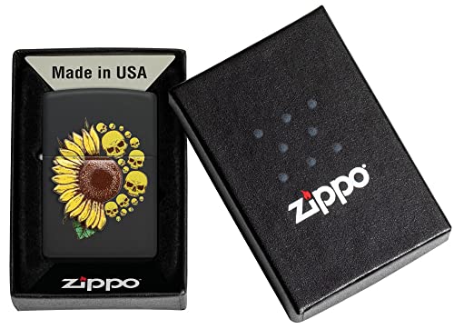 Encendedor Zippo diseño girasol negro mate miniatura 6