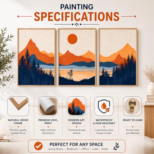 Image of Artsense Modern Landscape Wall Art for Living Room, Bedroom & Office Decor | Premium Artwork Print | Contemporary Nature Inspired Design | Ready to Display Home Decoration (A, 12X18 INCHES)