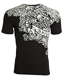 Affliction  Archaic Mens T-Shirt Messy Life Skulls Wing Tattoo Biker MMA (XXX-Large) Black