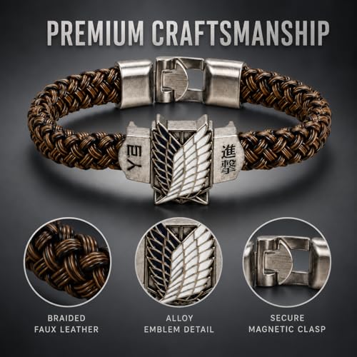 Image of Street27 Anime-Inspired Cosplay Bracelet | Faux Leather & Alloy Wristband for Costume, Events & Collectible Use - Black (1 Piece)
