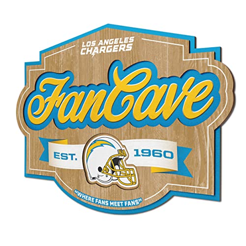 Image of YouTheFan NFL Los Angeles Chargers FanCave Wall Art | Ready-To-Hang, 3D Multi-Layered Construction, Floating Wall Mount Design, Great Fan Gift, Officially Licensed Artwork