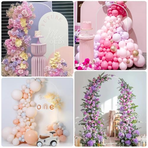 Image of Wokceer 7.2FT Arch Backdrop Stand White Metal Wedding Arch Backdrop Stand | Metal Backdrop Arch Stand Balloon Arch for Wedding Ceremony Birthday Party Bridal Baby Shower Photo Booth Backgound Decor