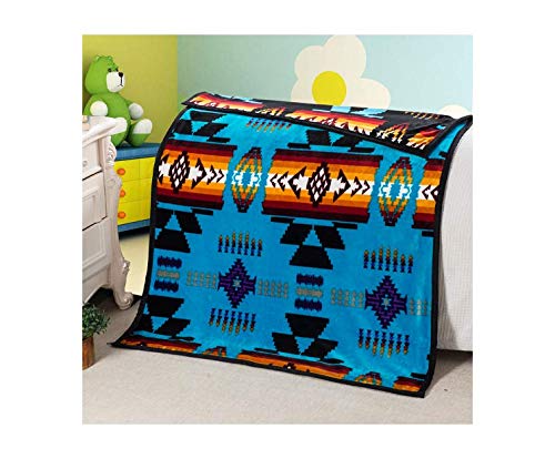 NU TRENDZ - Southwest - Native Print Baby Blanket Reversible Super Soft Blanket (Turquoise)