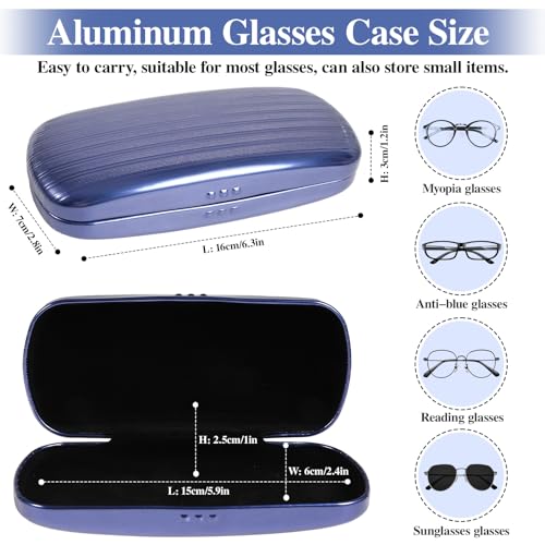 Image of Hifot Metal Eyeglass Case Hard Shell, Aluminum Spectacles Box Sunglasses Case for Men Women, Reading Glasses Holder