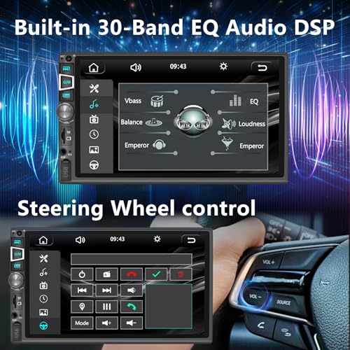 Radio para automóvil con pantalla táctil HD 7 pulg y Bluetooth miniatura 4