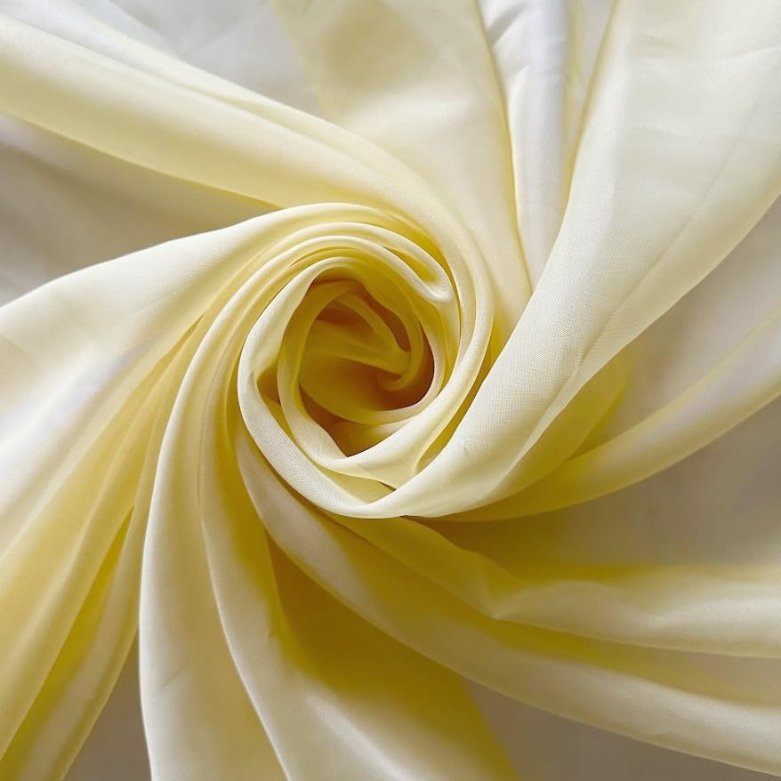 Megachest Wedding Drape Voile Fabric 58 Inches Wide DIY Material Sold by Meter (Custard) โ image 1