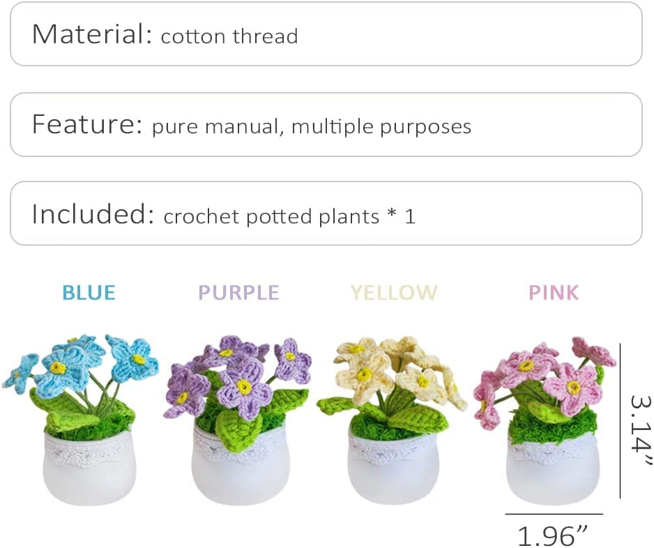 Mini Crochet Plantes en Pot - Idée Cadeau Mignon et Original