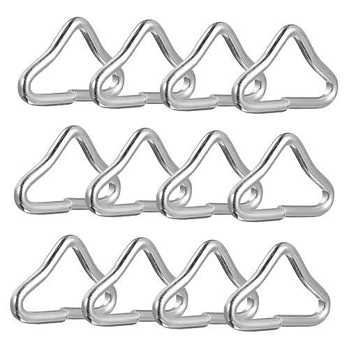 CLISPEED 20 Piezas Anillo de triángulo de Hierro triángulos Cama Clip de trampolín Hebillas Cuerda elástica Malla Partes del trampolín Anillo Triangular Alambre de Acero galvanizado Plata
