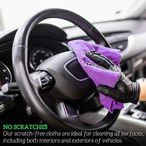 GREEN LIFESTYLE Microfiber Cleaning Cloths- for Kitchen, Car, Super Absorbent Cloths - Polishing Shop Rags with Streak Free Finish for Indoor, Outdoor Surfaces 24PK