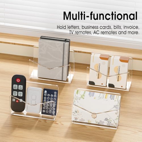 image for KTRIO Acrylic Mail Holder, Clear Mail Organizer Countertop, Letter Env