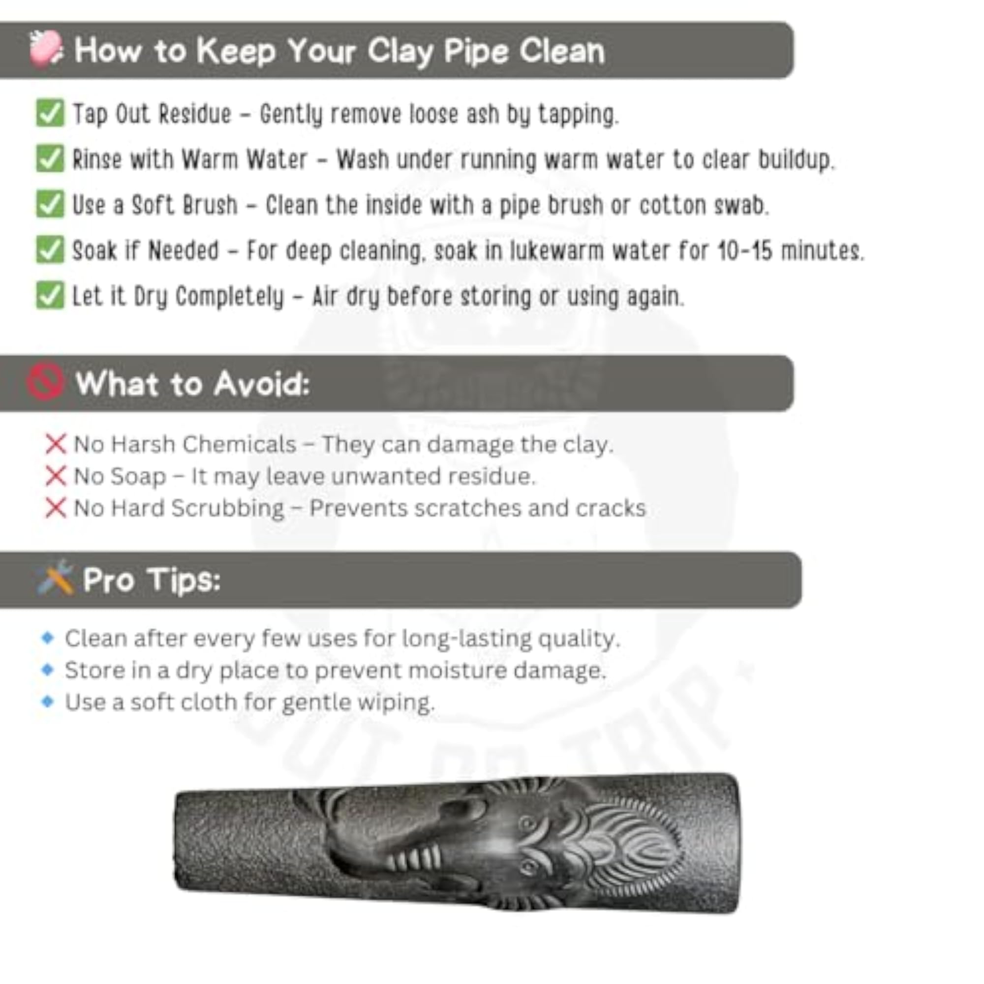 Handmade Black Clay Ganesha Chillum, Artisan Craftsmanship