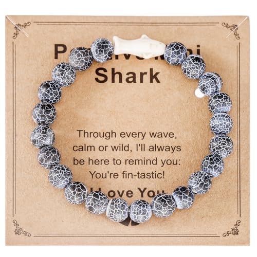 HUTIMY Shark Themed Gifts for Women Men Sharks Lovers Birthday Jewelry Items Stuff Shark Bracelet