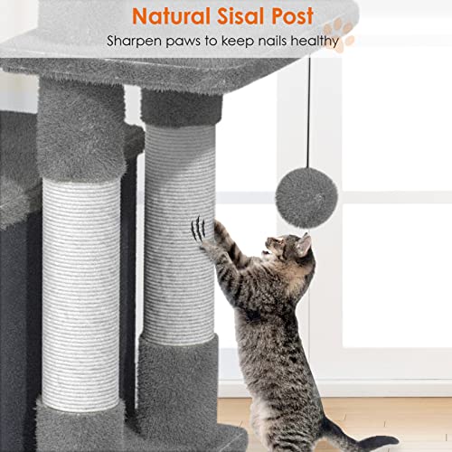 Cat Tree Cat Tower For Indoor Cats 30In, Cat Condo With Scratching Post, Cat Tree For Large Cat With Plush Perches, Hammock, Cat Tree Stand For Kitten With Dangling Ball, Platform, Cat Climbing Tower #TOP4