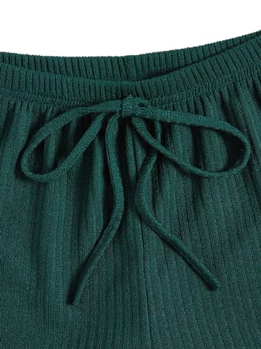 Image of SOLY HUX Women's Button Front Ribbed Knit Tank Top and Shorts Pajama Set Sleepwear Lounge Sets