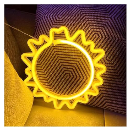 Luminaire intérieur design néon avec vagues et couleurs chaudes