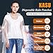 Rain Ponchos for Adults Disposable Emergency Poncho with Drawstring Hood for Men Women Clear - 5 Pack