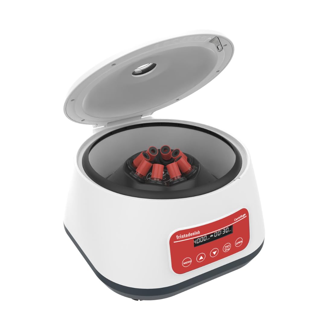 Fristaden Lab PRP Benchtop Centrifuge – Up to 8 Tubes - 500-4000 RPM, Brushless Motor with Timer & LCD Display