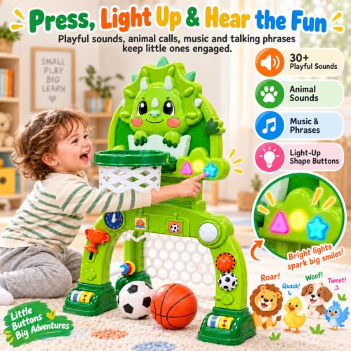Dinosaur Adjustable Toddler Basketball Hoop Soccer Goal DROPS TO (MORE OPTIONS AVAILABLE) - image 2