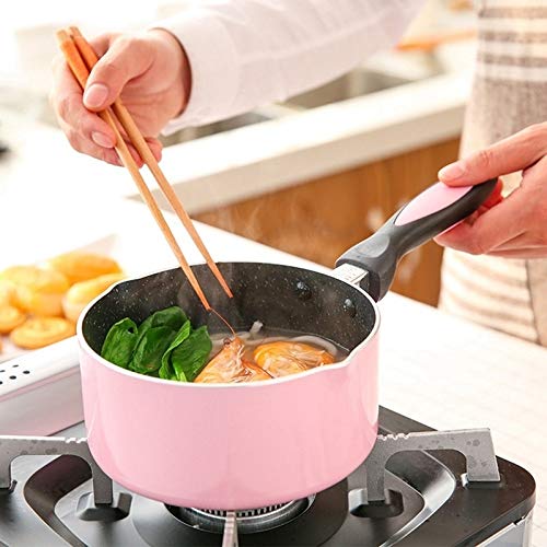 Gjmnlk Mini Milk Pan Not-Sticky Heating Pot Portable Soup Pot Metal Flat-Bottomed Multifunction Egg Soup Noodles