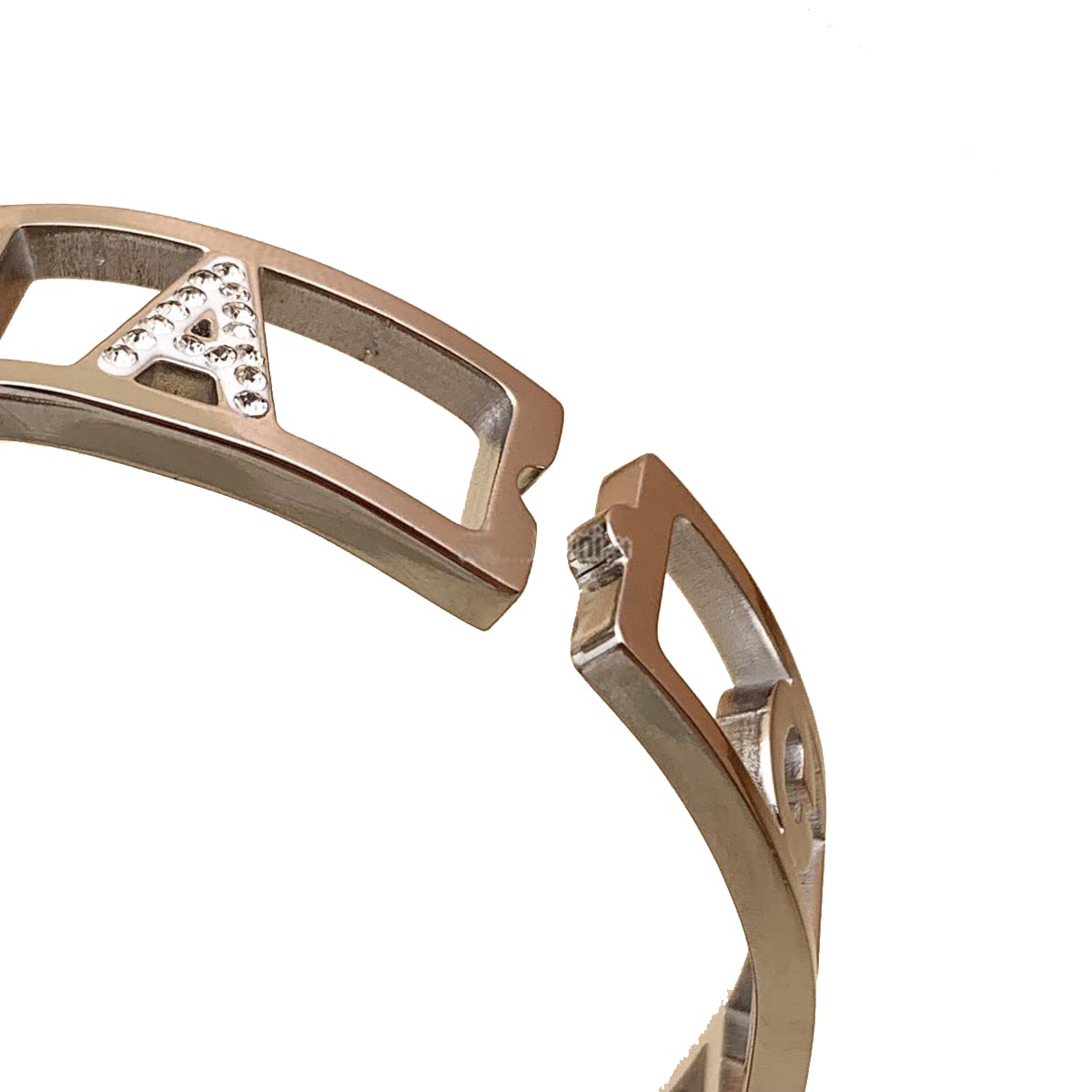 Bracciale con nome acciaio inossidabile rigido strass made in italy idea regalo (Valentina)