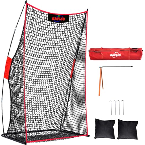 Kapler Football Kicking Net for Field Goals - 4x7FT Portable Football Net with Holder Tee - Sideline Practice for Backyard Skill Improvement