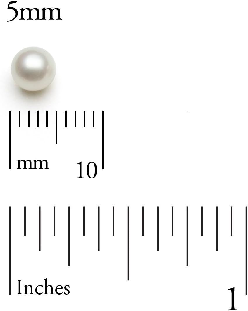 Belacqua AAA Quality Cultured Freshwater Button Pearl Stud Earriings in 14K Yellow Gold, Pink,Black or White Color, Size - 5.5-10.5mm, Push Back - Clasp, Real Pearl Jewelry for Women, Gift Box Included - Image 4