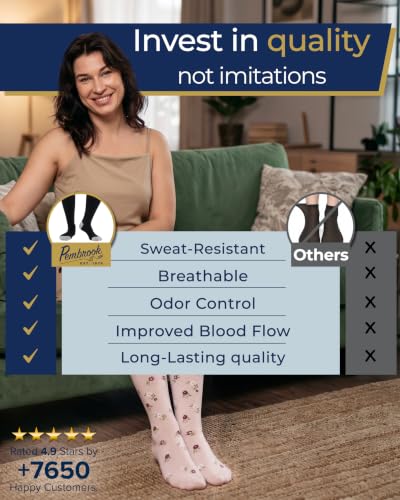 Image of Pembrook 3 Pairs Plus Size Compression Socks Wide Calf - Bamboo Viscose Compression Socks for Women Wide Calf