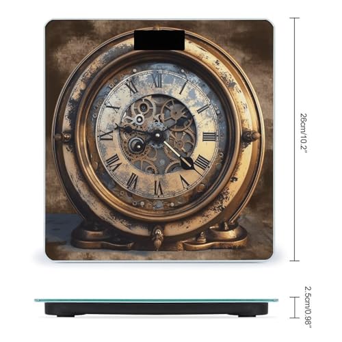 Báscula digital para baño con diseño Steampunk y vidrio templado miniatura 2