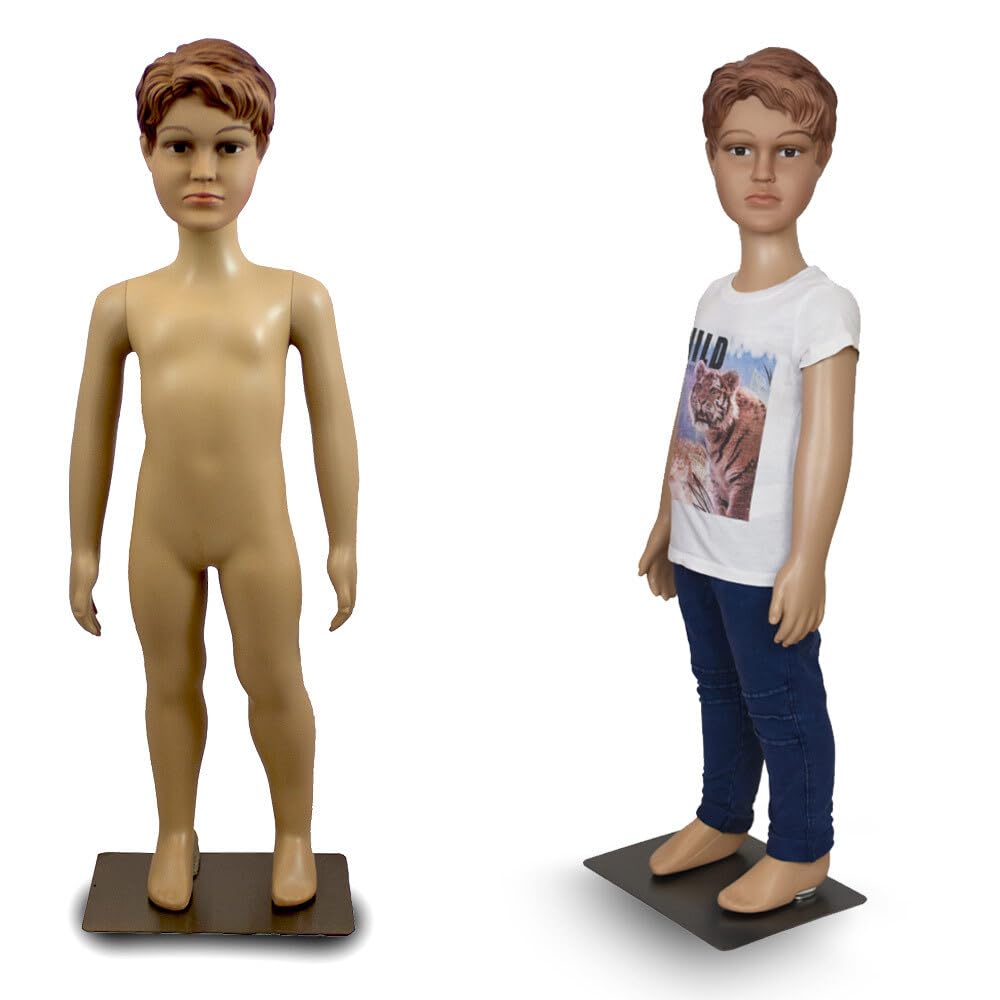 BITUXX Schaufensterpuppe männlich Junge Schaufensterfigur Mannequin Schneiderpuppe 360° beweglich 90cm