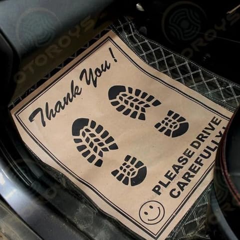 Image of HOMNIX Disposable Paper Car Floor Mats | Universal Foot Mat Sheets for Cars, SUVs, Trucks & Scooters | Brown Protective Automotive Floor Cover for Service, Rental & Detailing Use | Pack of 150