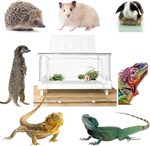 Hamster Cage & Guinea Pig Cages, Acrylic Cage for Small Animal Pets, Large Transparent Gerbil Cage and Habitats, Hedgehog, Dwarf Hamster, Rat, Mouse - Image 2