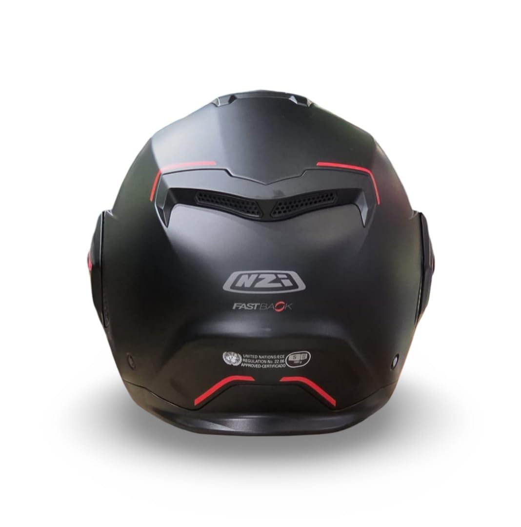 NZI Casco Modular NZI Fastback Duo 180º Negro Mate Abatible con Visor Solar - Unisex Hombre y Mujer - Homologado P/J ECE 22.06 (L)