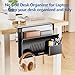 Litwaro Desk Side Storage Organizer, Under Desk Laptop Holder Clamp on Desk Shelf, No Drill Laptop Desk Mount with Magnetic Pen Holder, Hanging Desk Organizer Fits Flat Edge Desk 0.4