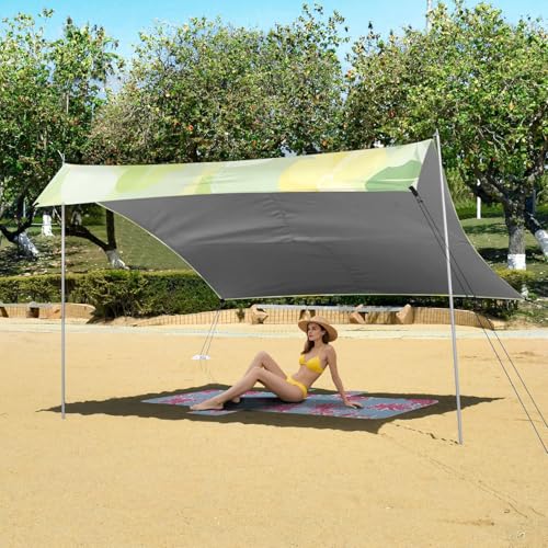 Sombra de sol UPF50 ajustable con pala de arena para camping 3