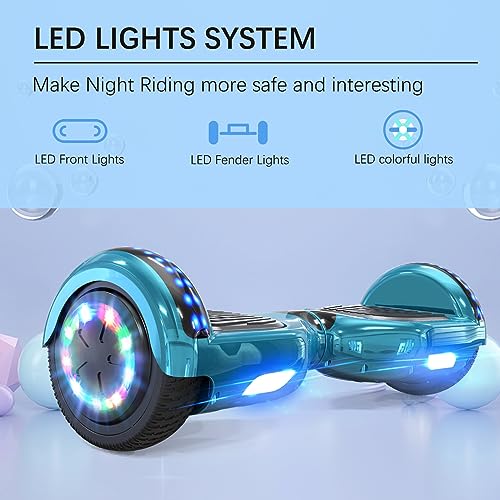 RCB Hoverboards for Kids and Adults 6.5 inch, Hoverboards with Bluetooth - Speaker - Colorful LED Lights, Hover Board Gift for Kids and Teenager - Image 3