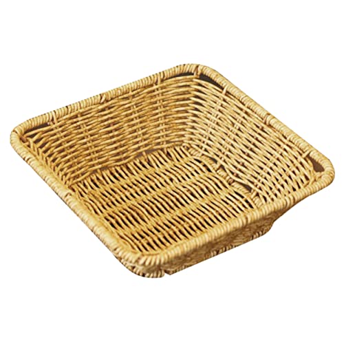 GRIRIW Woven Fruit Basket Woven Storage Baskets Woven Fruits Basket Laundry Baskets Rattan Storage Basket Kid Laundry Basket Fruit Storage Baskets Basket for Toys Pp Khaki re-usable
