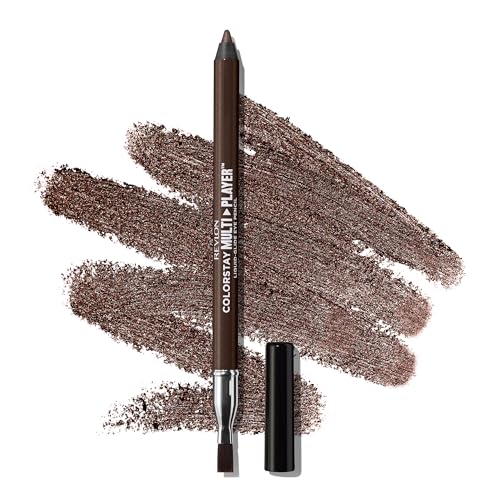 Revlon ColorStay Multiplayer Liner, Delineador de ojos multiusos con brocha profesional, textura cremosa, resistente al agua, waterproof, de larga duración, tono 402 High Stakes, 0.8 g