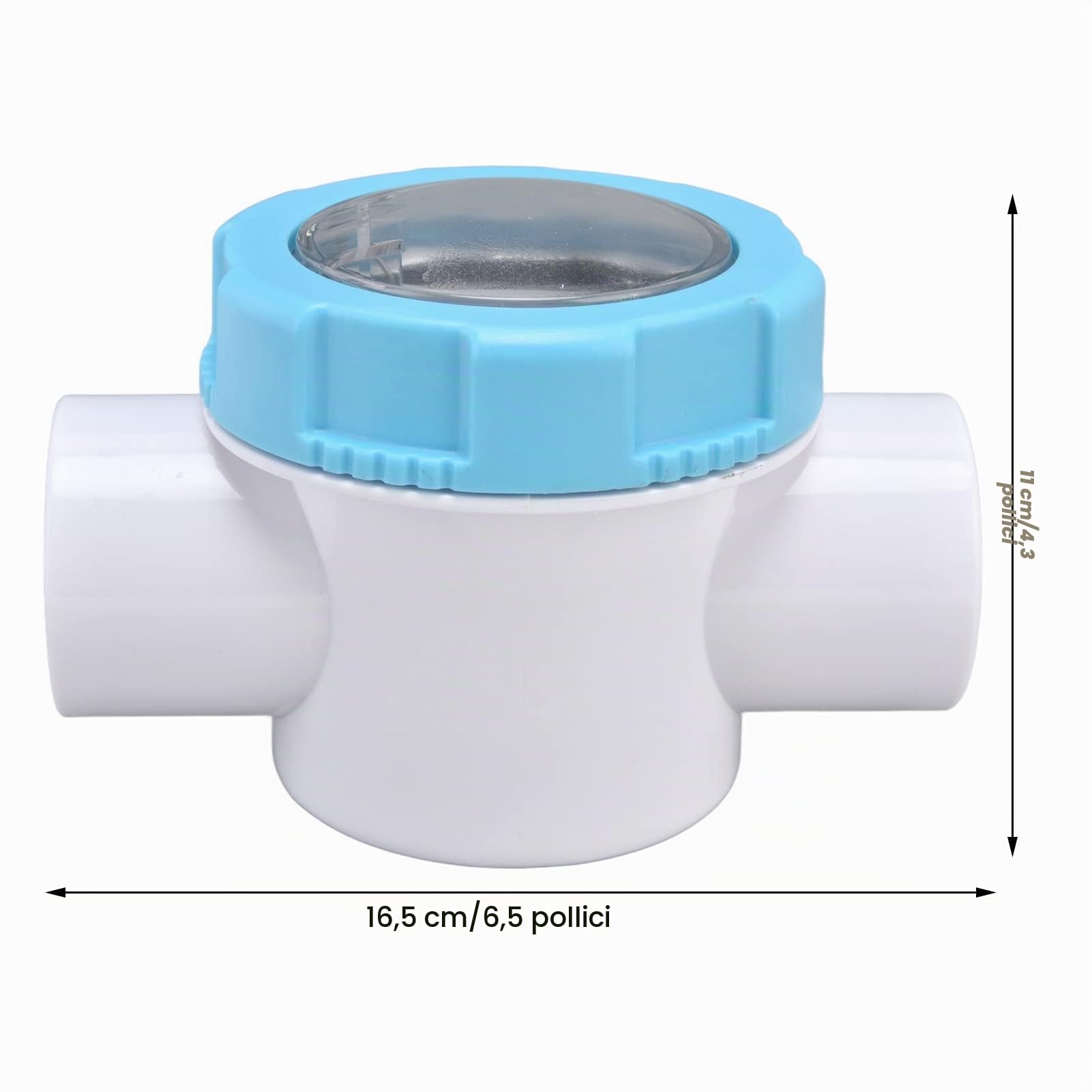 OUKENS Valvola di ritegno per Piscina, valvola di ritegno di Sicurezza in PVC Multiuso G1-1/2 Valvola di ritegno per Tubi da 50 mm con Lente prospettica, Accessori per filtri per Piscina per Spa