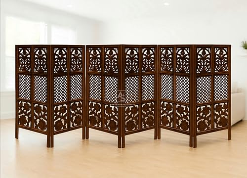 Image of Wooden Partition for Living Rooms Wall Dividers,Screen Separator Wall Divider for Hall Wall Panels for Living Room /Kitchen /Bedroom /Office /Restaurant (4-feet 6 Panel)