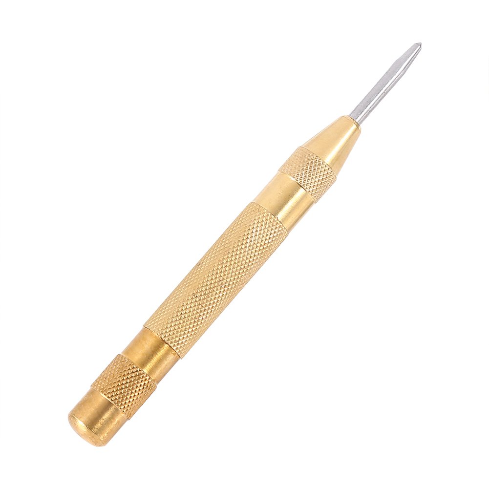 SemiAutomatic Center Punch Tool with HSS Tip Spring Loaded Brass Body