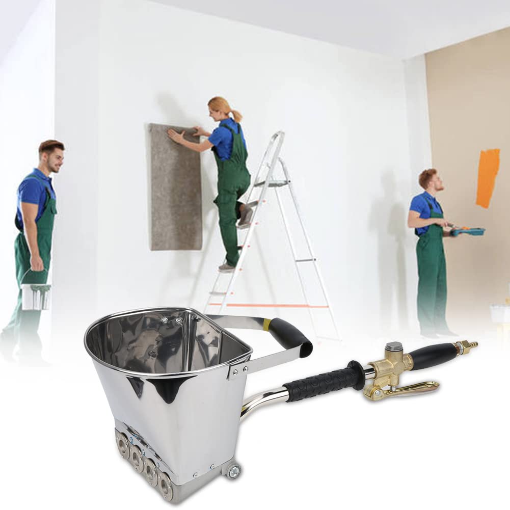 Pistola a Spruzzo per Malta Pistola a Spruzzo per Malta da Parete in Acciaio Inossidabile Fori di Spruzzo da 18 mm Pistola a Spruzzo Pneumatica per Cemento per Pittura Murale