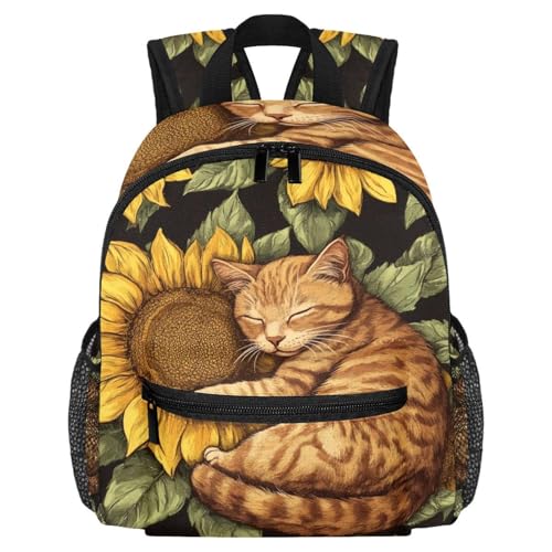 Sac à dos chat et tournesols léger pour éviter le mal de dos